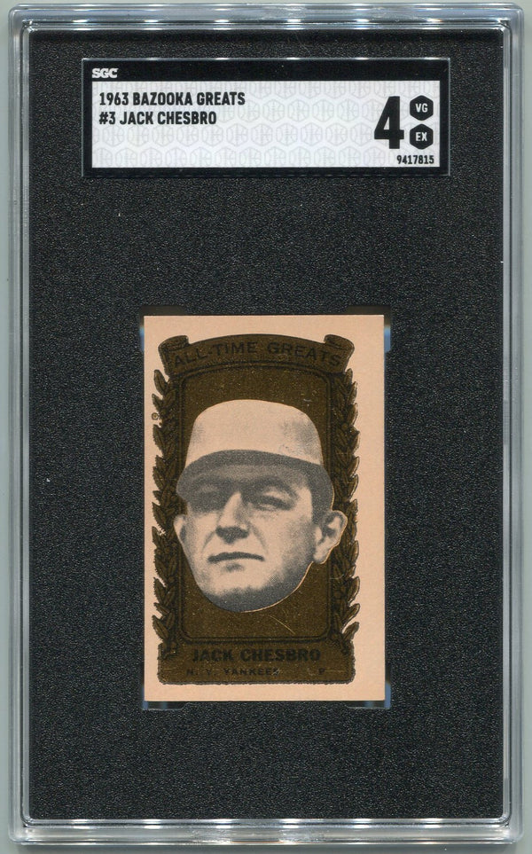 Jack Chesbro 1963 Bazooka Greats #3 SGC Graded 4