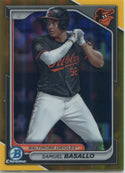 Samuel Basallo 2024 Bowman Chrome Prospects Gold Refractor Card #BCP-38 23/50