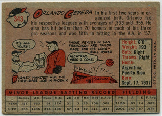 Orlando Cepeda 1958 Topps RC #343