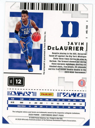 Javin DeLaurier 2020 Panini Contenders Draft Picks Rookie Card #138