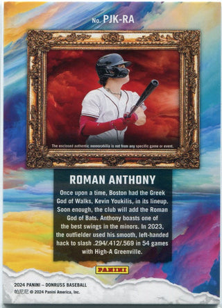 Roman Anthony 2024 Panini Donruss Prospect Jersey Kings Blue Cracked Ice Jersey RC #PJK-RA