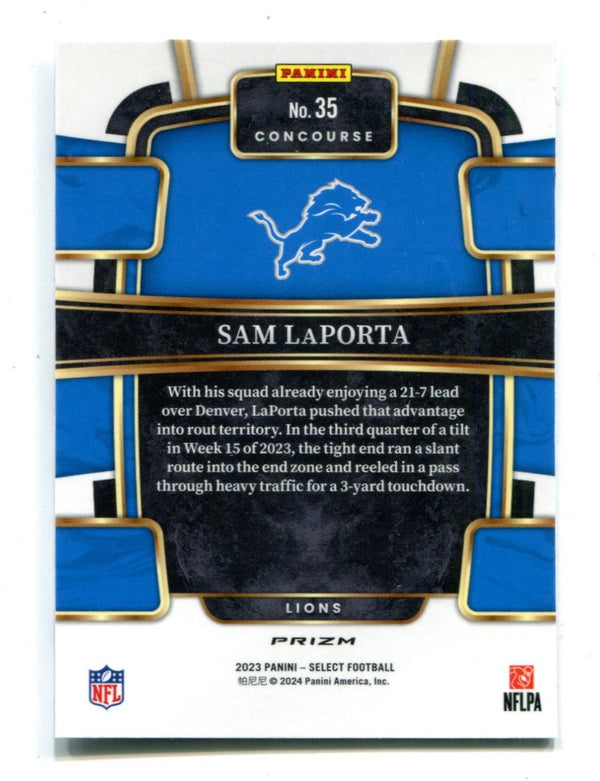 Sam LaPorta 2023 Panini Silver Concourse Prizm #35 Card