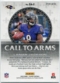 Lamar Jackson 2020 Panini Playoff Call To Arms Red Prizm Card #CA-2