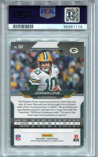 Jordan Love 2020 Panini Prizm #363 PSA 9 Card