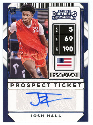 Josh Hall 2020 Panini Contenders Draft Picks Autographed Rookie Card #107