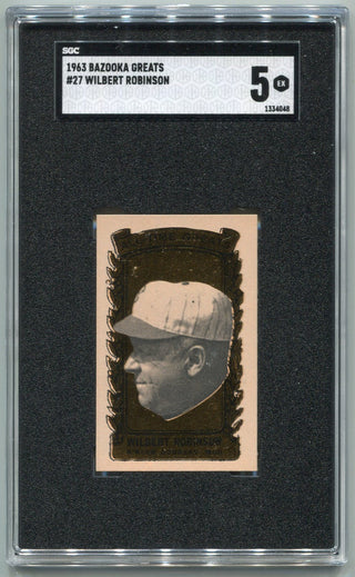 Wilbert Robinson 1963 Bazooka Greats Card #27 SGC Graded 5