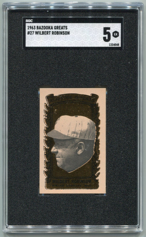 Wilbert Robinson 1963 Bazooka Greats Card #27 SGC Graded 5