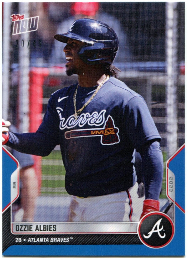 Ozzie Albies 2022 Topps Now Blue Parallel Card #OD-229 20/49