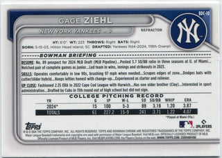 Gage Ziehl 2024 Bowman Draft Chrome Refractor RC #BDC-10