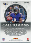 Lamar Jackson 2020 Panini Playoff Call To Arms Blue Prizm Card #CA-2