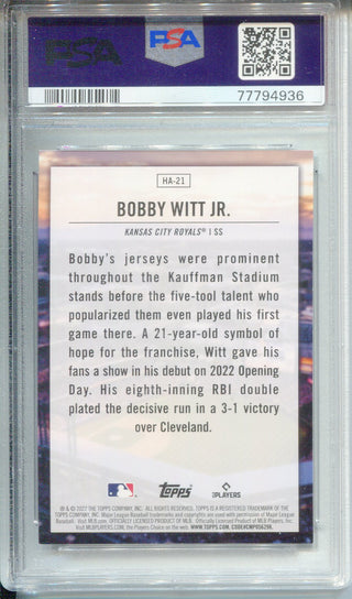 Bobby Witt Jr. 2022 Topps Update Series Home Field Advantage Rookie Card (PSA 9)
