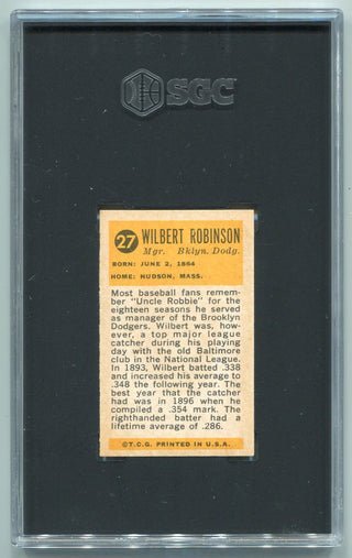 Wilbert Robinson 1963 Bazooka Greats Card #27 SGC Graded 5