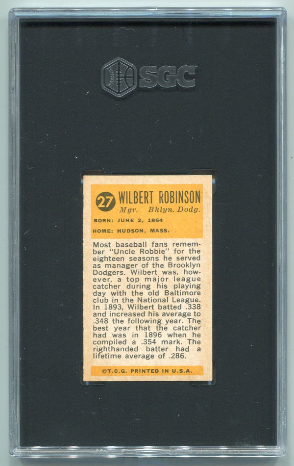 Wilbert Robinson 1963 Bazooka Greats Card #27 SGC Graded 5