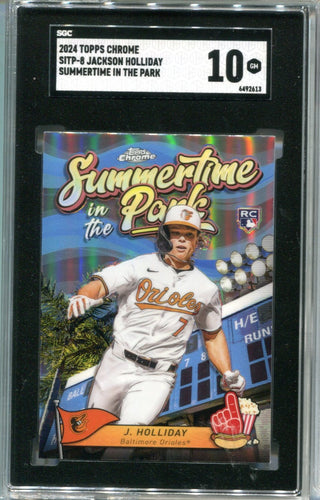 Jackson Holliday 2023 Topps Chrome Summertime in the Park SGC 10 Card