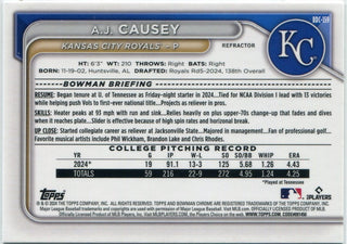 A.J. Causey 2024 Bowman Draft Chrome Refractor RC #BDC-159