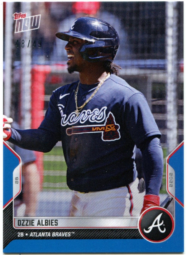 Ozzie Albies 2022 Topps Now Blue Parallel Card #OD-229 48/49