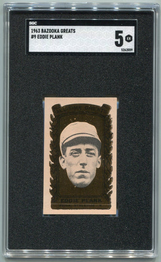 Eddie Plank 1963 Bazooka Greats Card #9 SGC Graded 5