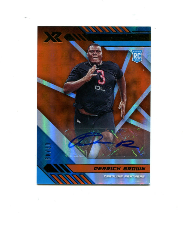 Derrick Brown 2020 Panini Autographed Rookie XR #144 07/49 Card