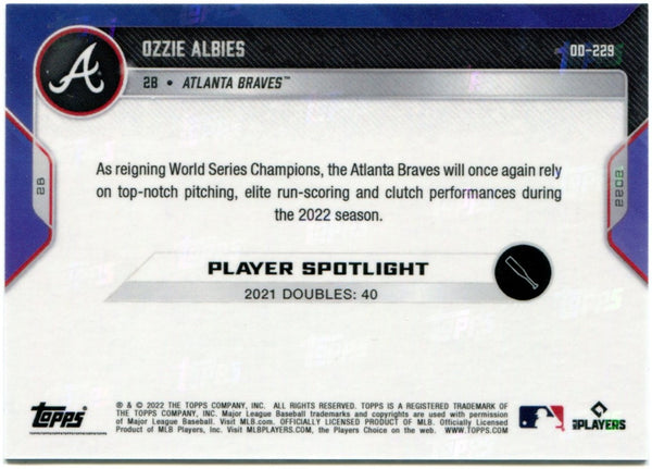 Ozzie Albies 2022 Topps Now Blue Parallel Card #OD-229 48/49