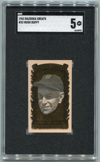 Hugh Duffy 1963 Bazooka Greats Card #33 SGC Graded 5
