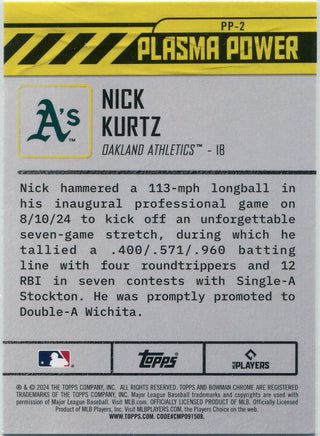 Nick Kurtz 2024 Bowman Chrome Plasma Power RC #PP-2