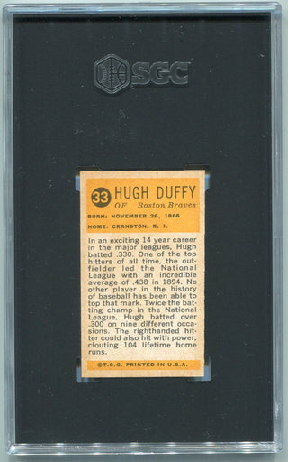 Hugh Duffy 1963 Bazooka Greats Card #33 SGC Graded 5
