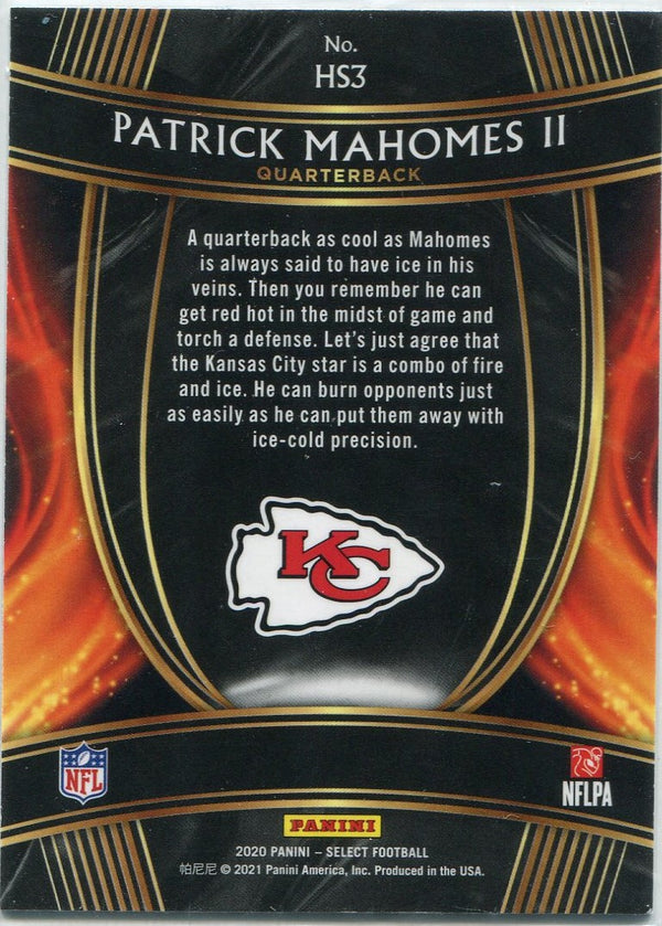 Patrick Mahomes 2020 Panini Select Hot Stars Card #HS3