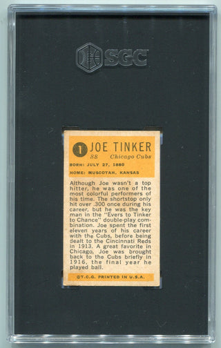 Joe Tinker 1963 Bazooka Greats Card #1 SGC Graded 4