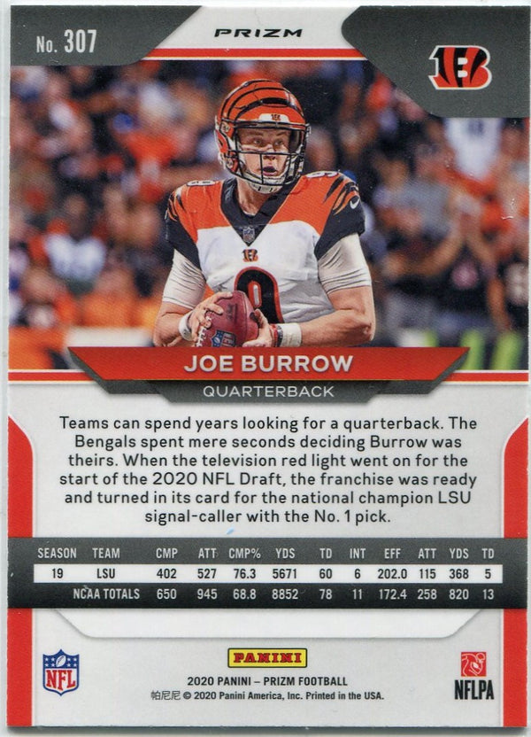 Joe Burrow 2020 Panini Prizm Red White & Blue Prizm RC #307