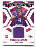 Zay Flowers 2023 Panini Rookies & Stars Star Search Jersey Card #SSZF