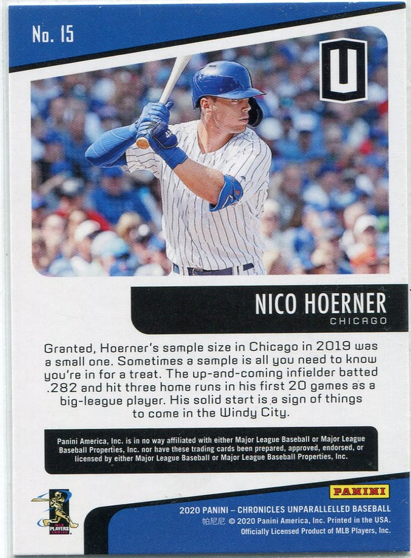 Nico Hoerner 2020 Panini Chronicles Unparalleled RC #15