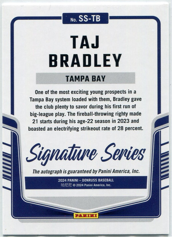 Taj Bradley 2024 Panini Donruss Signature Series Autographed RC #SS-TB
