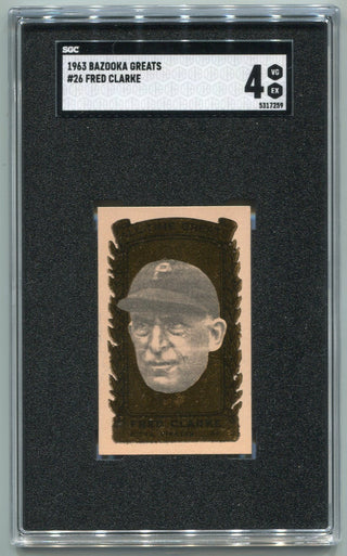 Fred Clarke 1963 Bazooka Greats Card #26 SGC Graded 4