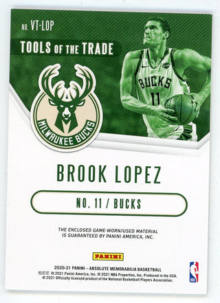 Brook Lopez 2020-21 Panini Absolute Memorabilia Tools of the Trade #VT-LOP