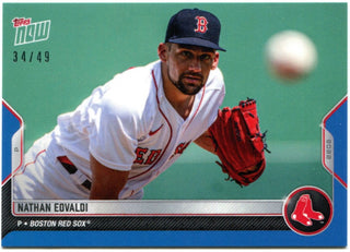 Nathan Eovaldi 2022 Topps Now Blue Parallel Card #OD-26 34/49