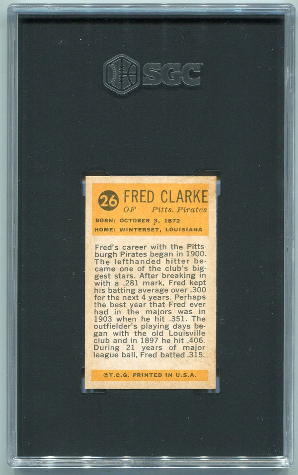 Fred Clarke 1963 Bazooka Greats Card #26 SGC Graded 4