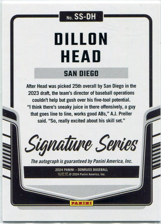 Dillon Head 2024 Panini Donruss Signature Series Autographed RC #SS-DH