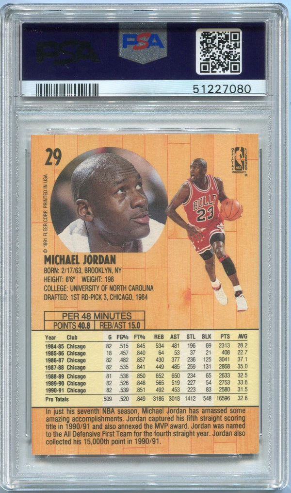 Michael Jordan 1991 - 1992 Fleer Card #29 PSA Graded 8