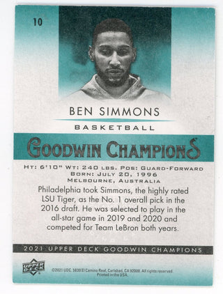 Ben Simmons 2021 Upper Deck Goodwins Champions #10