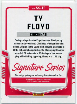 Ty Floyd 2024 Panini Donruss Signature Series Autographed RC #SS-TF