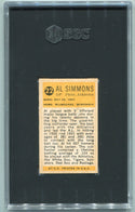Al Simmons 1963 Bazooka Greats Card #22 SGC Graded 4