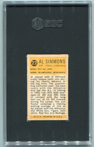 Al Simmons 1963 Bazooka Greats Card #22 SGC Graded 4