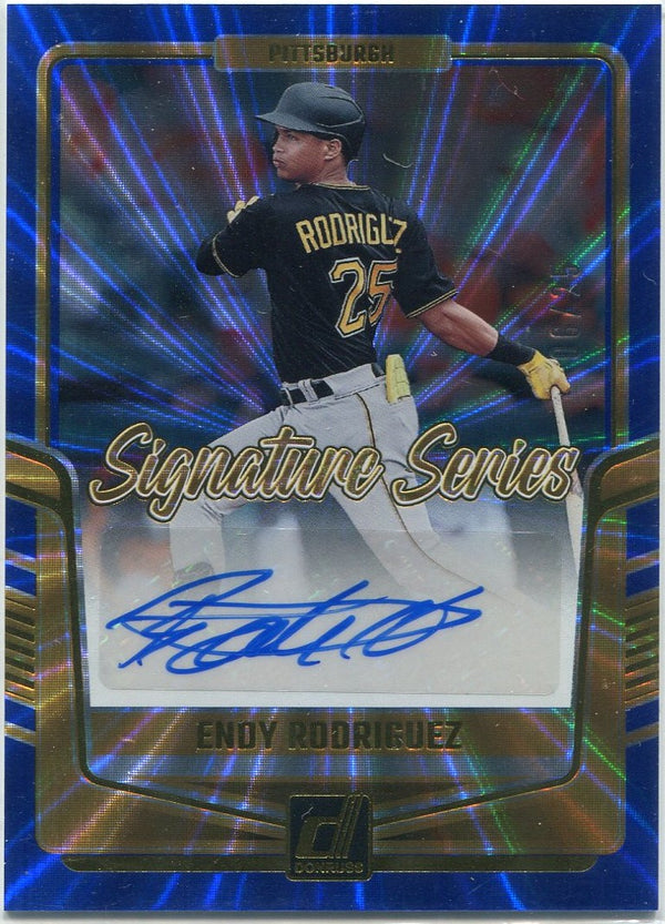 Edny Rodriguez 2024 Panini Donruss Signature Series Autographed Blue Laser RC #SS-ER 6/25