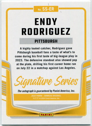 Edny Rodriguez 2024 Panini Donruss Signature Series Autographed Blue Laser RC #SS-ER 6/25