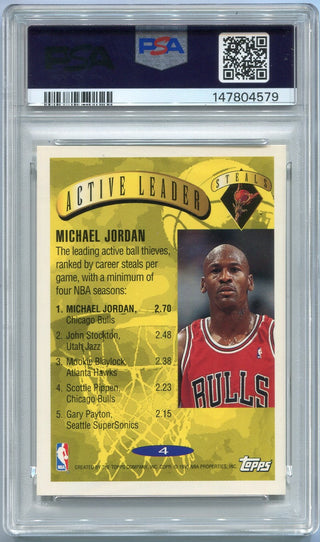 Michael Jordan 1995 - 1996 Topps Card #4 PSA Graded 9
