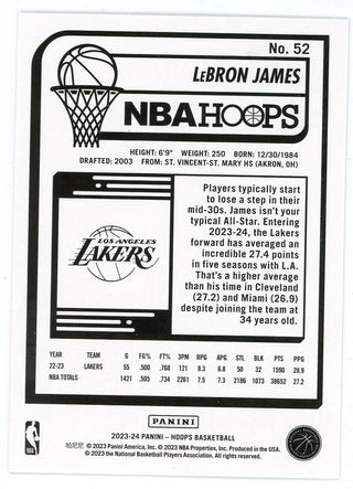 LeBron James 2023-24 Panini Hoops #52