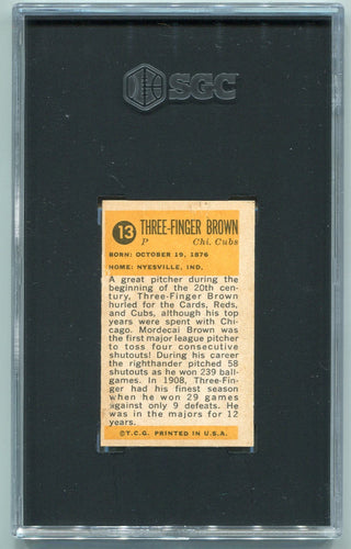Mordecai Brown 1963 Bazooka Greats Card #13 SGC Graded 4