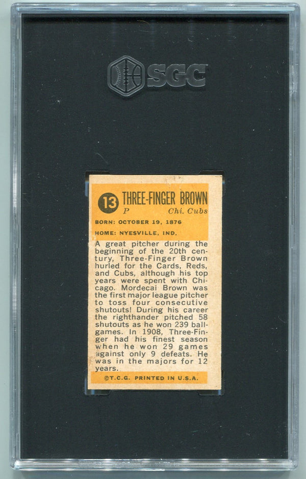 Mordecai Brown 1963 Bazooka Greats Card #13 SGC Graded 4
