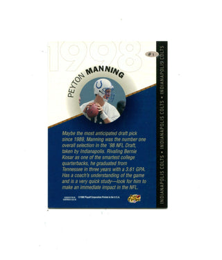 Peyton Manning 1998 Playoff Corporation 1000 Draft Pick #1 Card