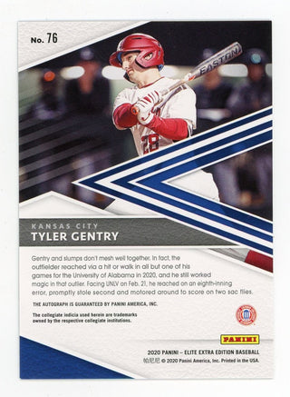 Tyler Gentry 2020 Panini Silver Elite Extra Edition Autographed #76 Card